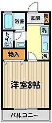 ボワ・フルールＡ 2階1Kの間取り