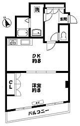 JR中央線 吉祥寺駅 徒歩5分の賃貸マンション 2階1LDKの間取り