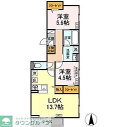 (仮称)D-comodo小金井貫井北町 103 1階2LDKの間取り