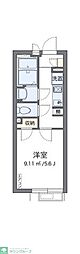 クレイノ西調布 2階1Kの間取り