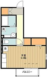 エスポワール 1階ワンルームの間取り