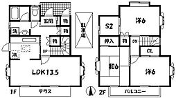 西武国分寺線 恋ヶ窪駅 徒歩6分の賃貸一戸建て 1階3SLDKの間取り