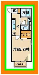 JR武蔵野線 北府中駅 徒歩18分の賃貸アパート 1階1Kの間取り
