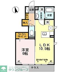 メゾンアンソレーエ 1階1LDKの間取り