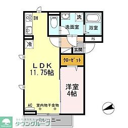 シェリール 2階1LDKの間取り