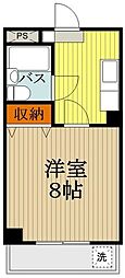西武国分寺線 鷹の台駅 徒歩17分の賃貸マンション 1階1Kの間取り