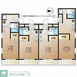 京王線 府中駅 徒歩7分の賃貸マンション 3階ワンルームの間取り