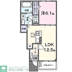ＫＯＵテラス・タツイ 1階1LDKの間取り