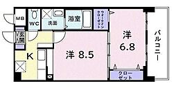 セジュール　藤 2階1LDKの間取り