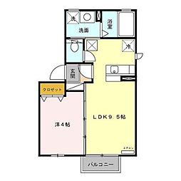 プラムツリー 1階1LDKの間取り