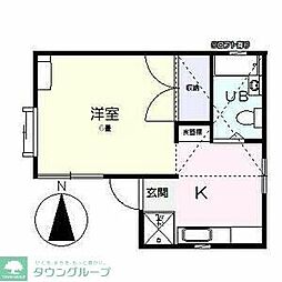 ＴＰＨヒュッテ88 1階1Kの間取り