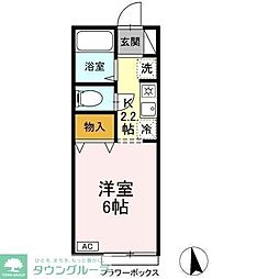 JR南武線 矢川駅 徒歩3分の賃貸アパート 2階1Kの間取り