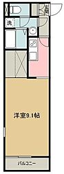 レオネクストサンモール向原 1階1Kの間取り