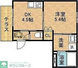 多摩都市モノレール 泉体育館駅 徒歩3分の賃貸マンション 1階1DKの間取り