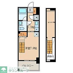 コンフォート武蔵野 1Kの間取図画像