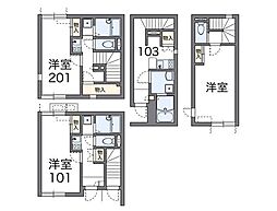 レオネクストエレガンスフジ 1Kの間取図画像