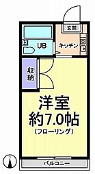 小野ハイツ 1Kの間取図画像
