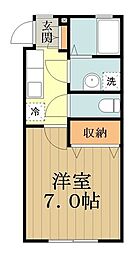 ハイツ渡辺 1Kの間取図画像