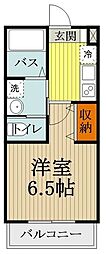 リーフクロスヒルズ 1Kの間取図画像