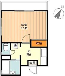 K.ハイツ 1Kの間取図画像