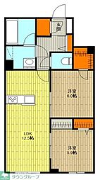 リンデンバウム 2LDKの間取図画像