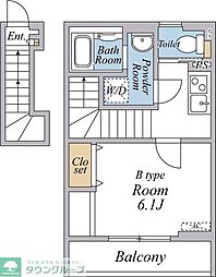 リブリ・国立ルミエール 1Kの間取図画像
