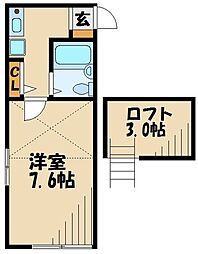 三和コーポ 1Kの間取図画像