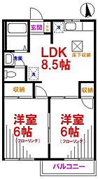 シャトル栄 2LDKの間取図画像