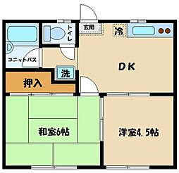 アガワハイツ 2DKの間取図画像