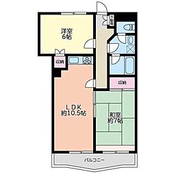 カーザモンターニャ 2LDKの間取図画像