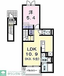 ハーモニー 1LDKの間取図画像