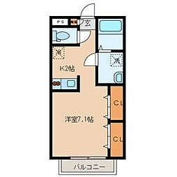 サウスポート 1Kの間取図画像