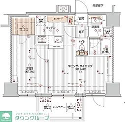 プレシャスハーモニー八王子 1LDKの間取図画像