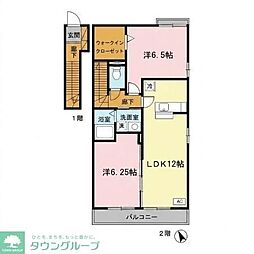 ローズコートHB 2LDKの間取図画像