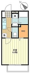 グリーンベール 1Kの間取図画像