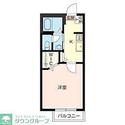 シャーメゾンけやき 1Kの間取図画像