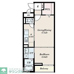 ルシエル1 1DKの間取図画像