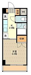 BPRレジデンス国立 1Kの間取図画像