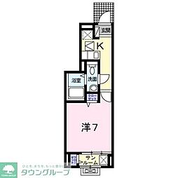 インハーリット 1Kの間取図画像