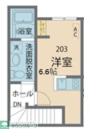 カインドネス久米川 ワンルームの間取図画像