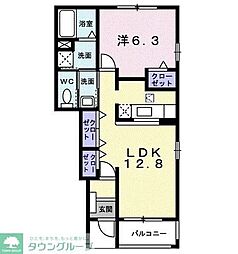 シャトレブリアン壱番館 1LDKの間取図画像