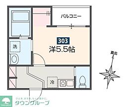 MELDIA大和田V 3階1Kの間取り