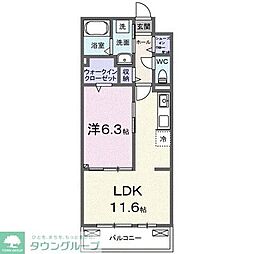 フィオーレ 3階1LDKの間取り