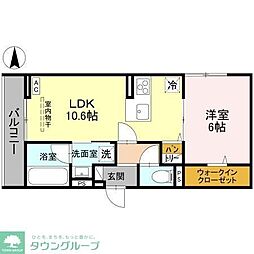 (仮称)D-ROOM春日部南一丁目 3階1LDKの間取り