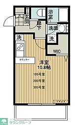 エフプレスト丸ヶ崎 2階1Kの間取り