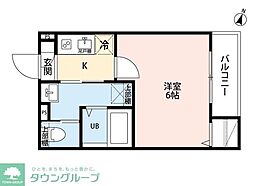 ルリアズール南与野(ルリアズールミナミヨノ) 1階1Kの間取り