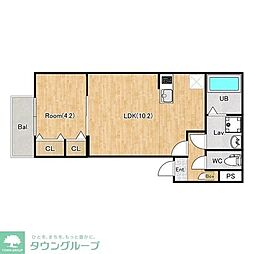 ジーメゾン指扇エクレール 2階1LDKの間取り