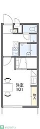レオパレス栗橋II 2階1Kの間取り
