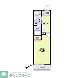 エステートピアＭ7 2階1Kの間取り