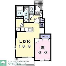 ミルト　ヴィレッジ　I 1階1LDKの間取り